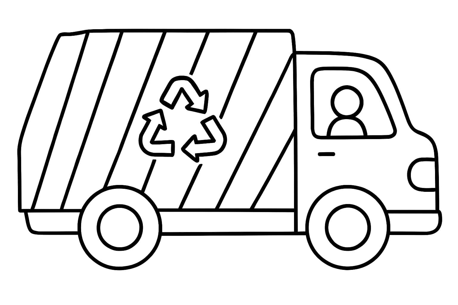 Popelářské Auto tisknutelné omalovánka