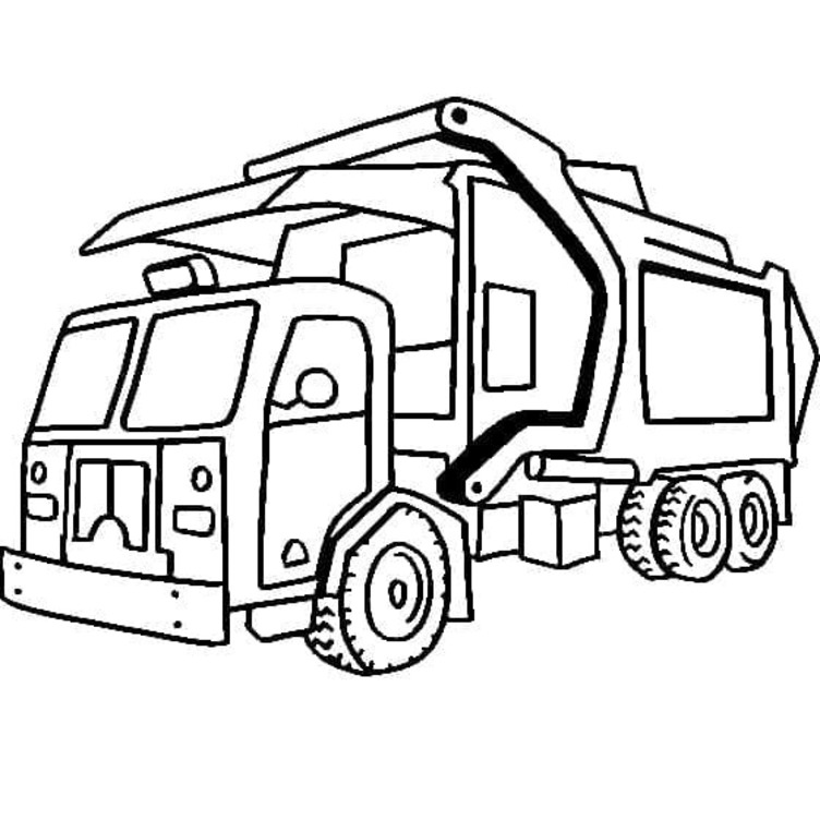 Popelářské Auto zdarma prostý omalovánka