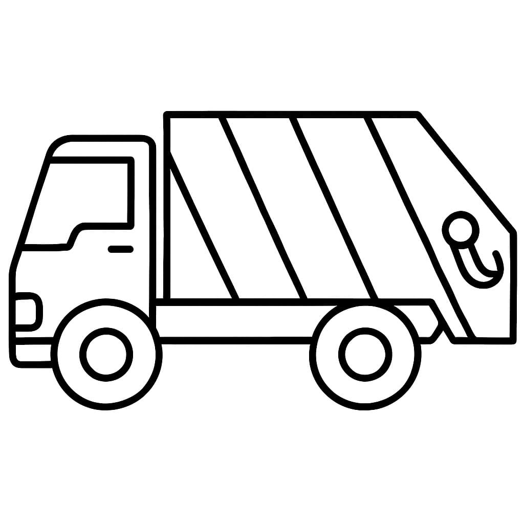 Popelářské Auto zdarma tisknutelné pro děti omalovánka