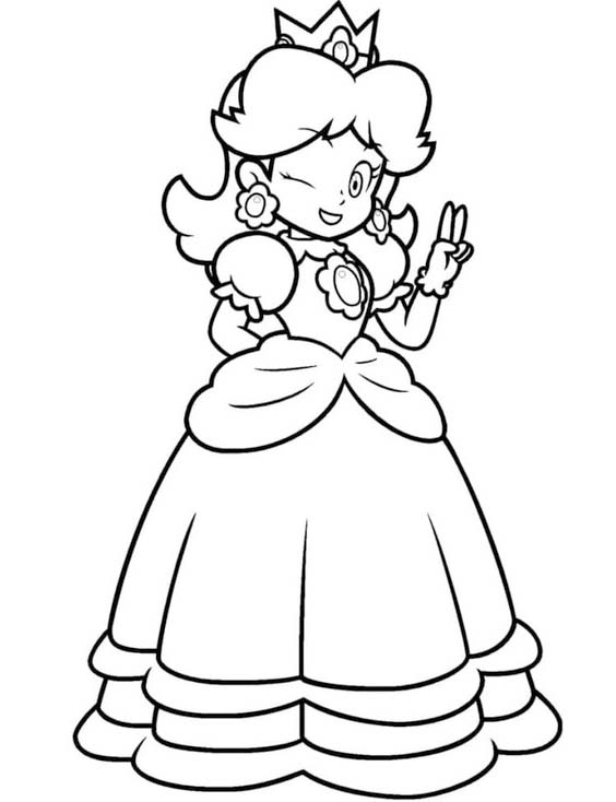 Princezna Daisy snadný tisknutelné omalovánka