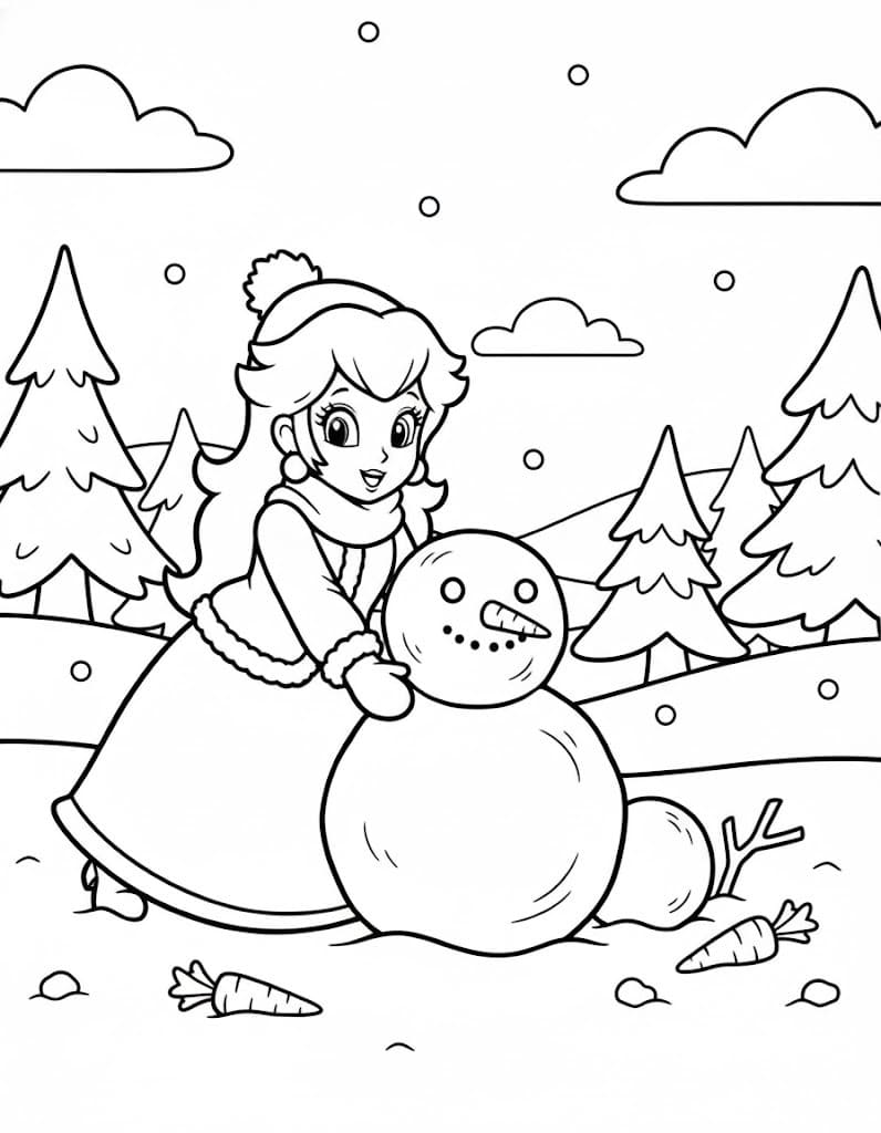 Princezna Daisy základní tisknutelné omalovánka