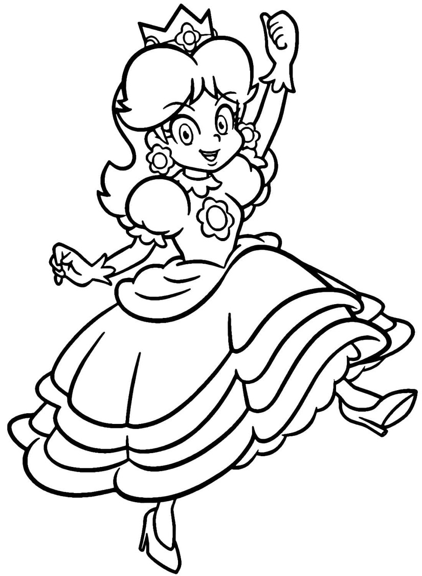 Princezna Daisy zdarma pro děti omalovánka