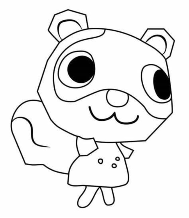 Animal Crossing pro děti omalovánka