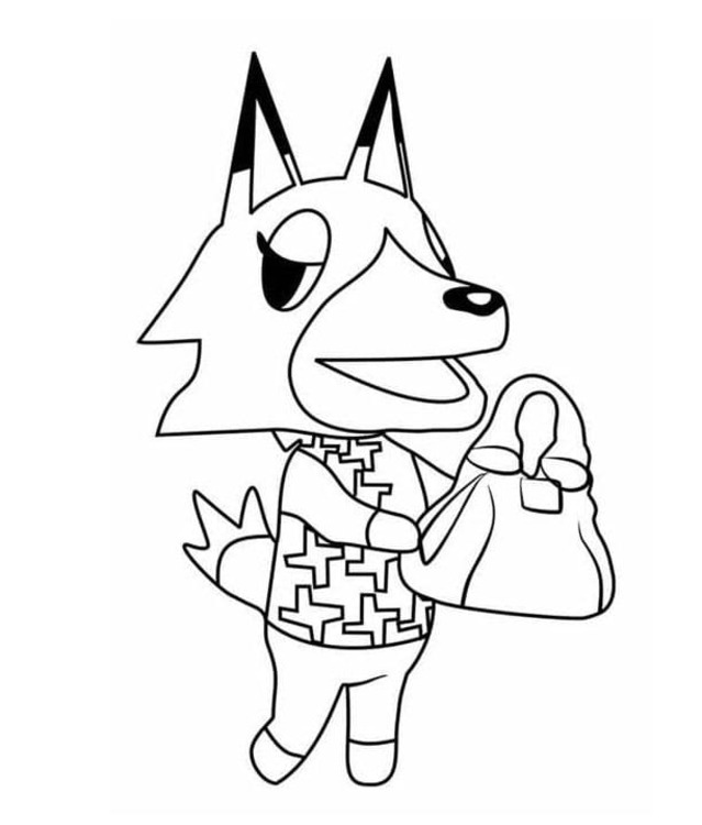 Animal Crossing prostý tisknutelné omalovánka