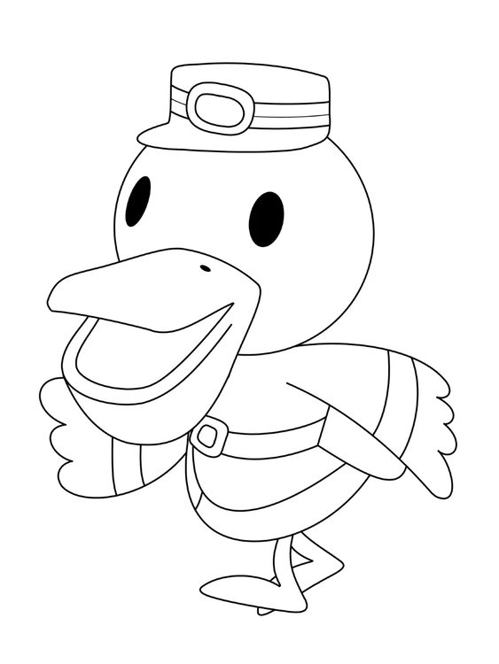 Animal Crossing snadný tisknutelné omalovánka