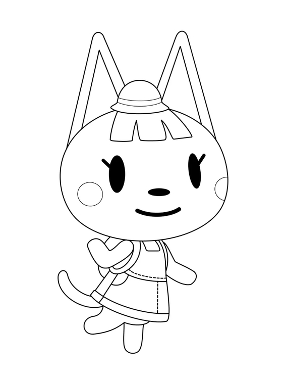 Animal Crossing zdarma prostý tisknutelné omalovánka
