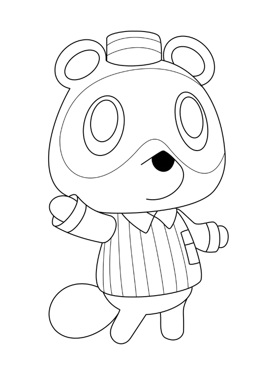 Animal Crossing zdarma základní tisknutelné omalovánka