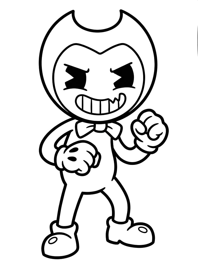 Bendy snadný tisknutelné omalovánka