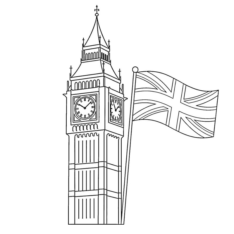 Big Ben zdarma pro děti omalovánka
