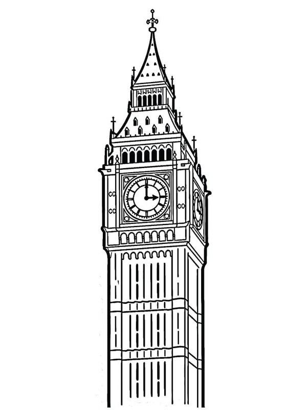 Big Ben zdarma snadný omalovánka