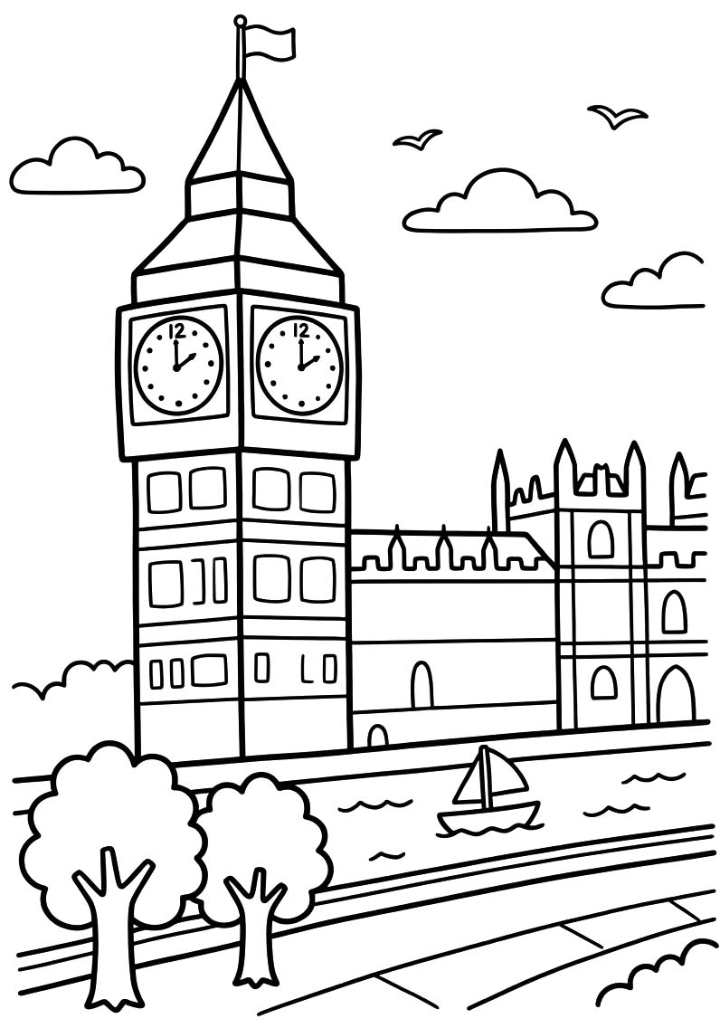 Big Ben zdarma základní omalovánka