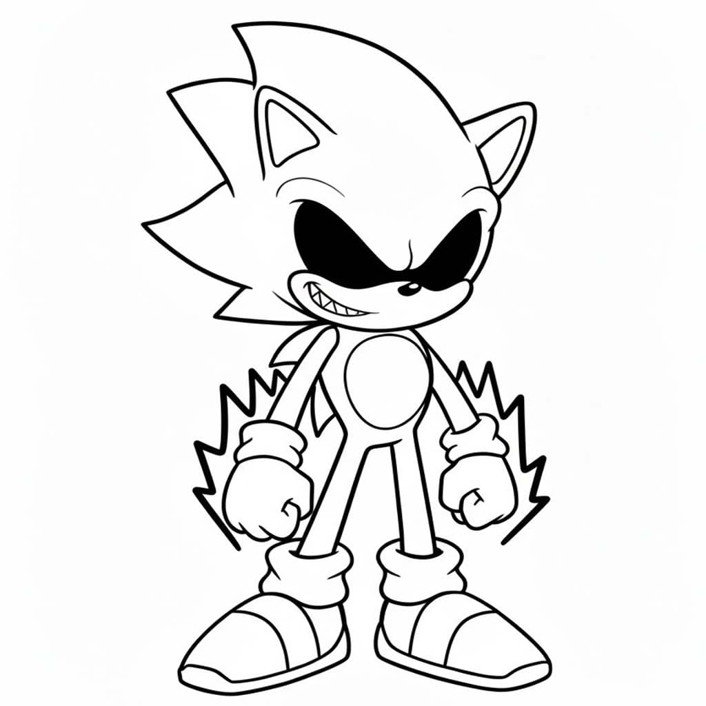Dark Sonic snadný tisknutelné omalovánka