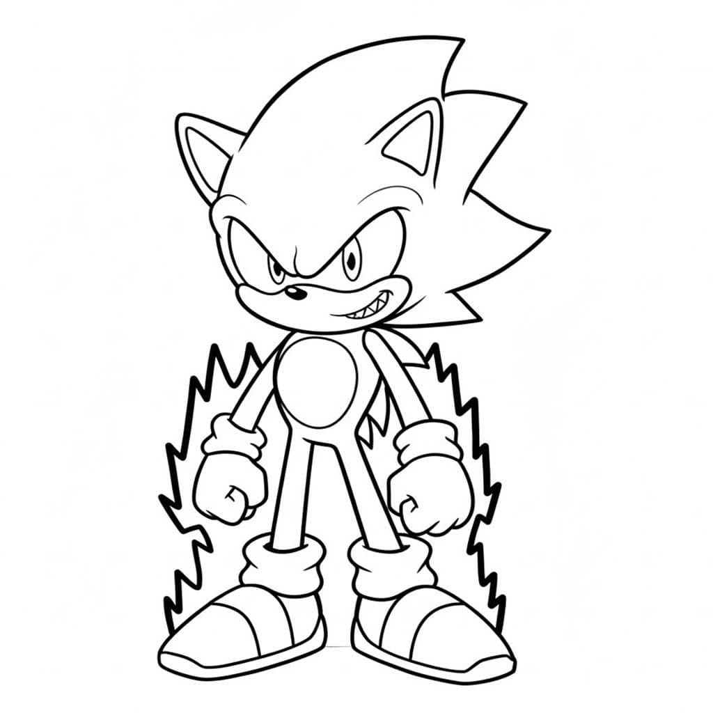Dark Sonic základní tisknutelné omalovánka