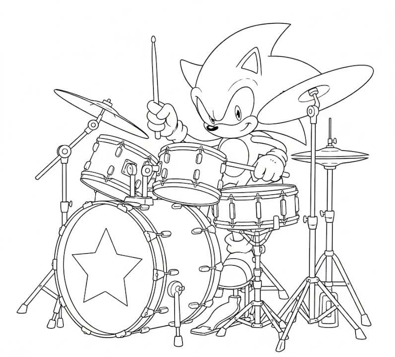 Dark Sonic zdarma tisknutelné pro děti omalovánka