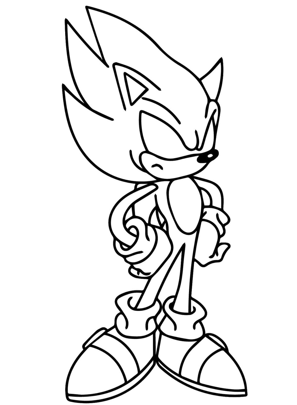 Dark Sonic zdarma základní tisknutelné omalovánka