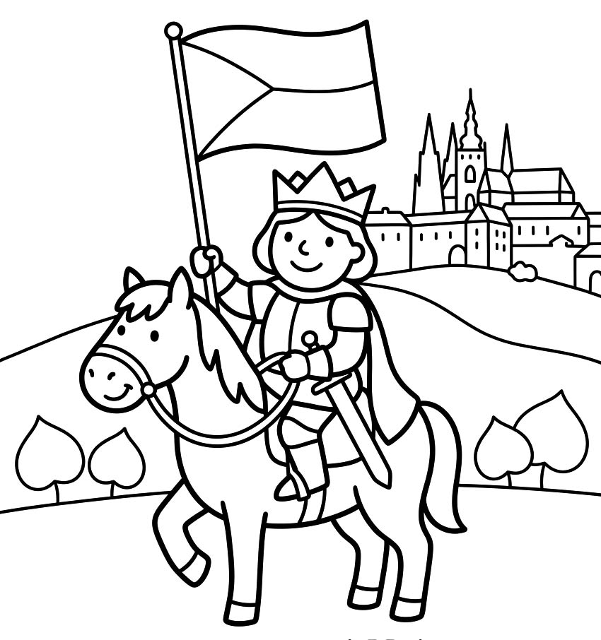 Den české státnosti zdarma pro děti omalovánka