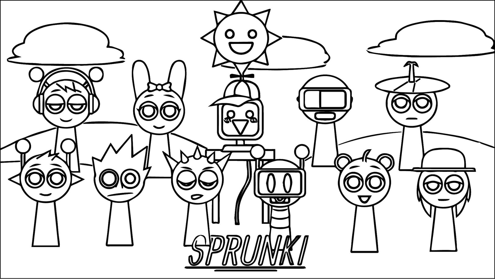 Incredibox Sprunki tisknutelné omalovánka