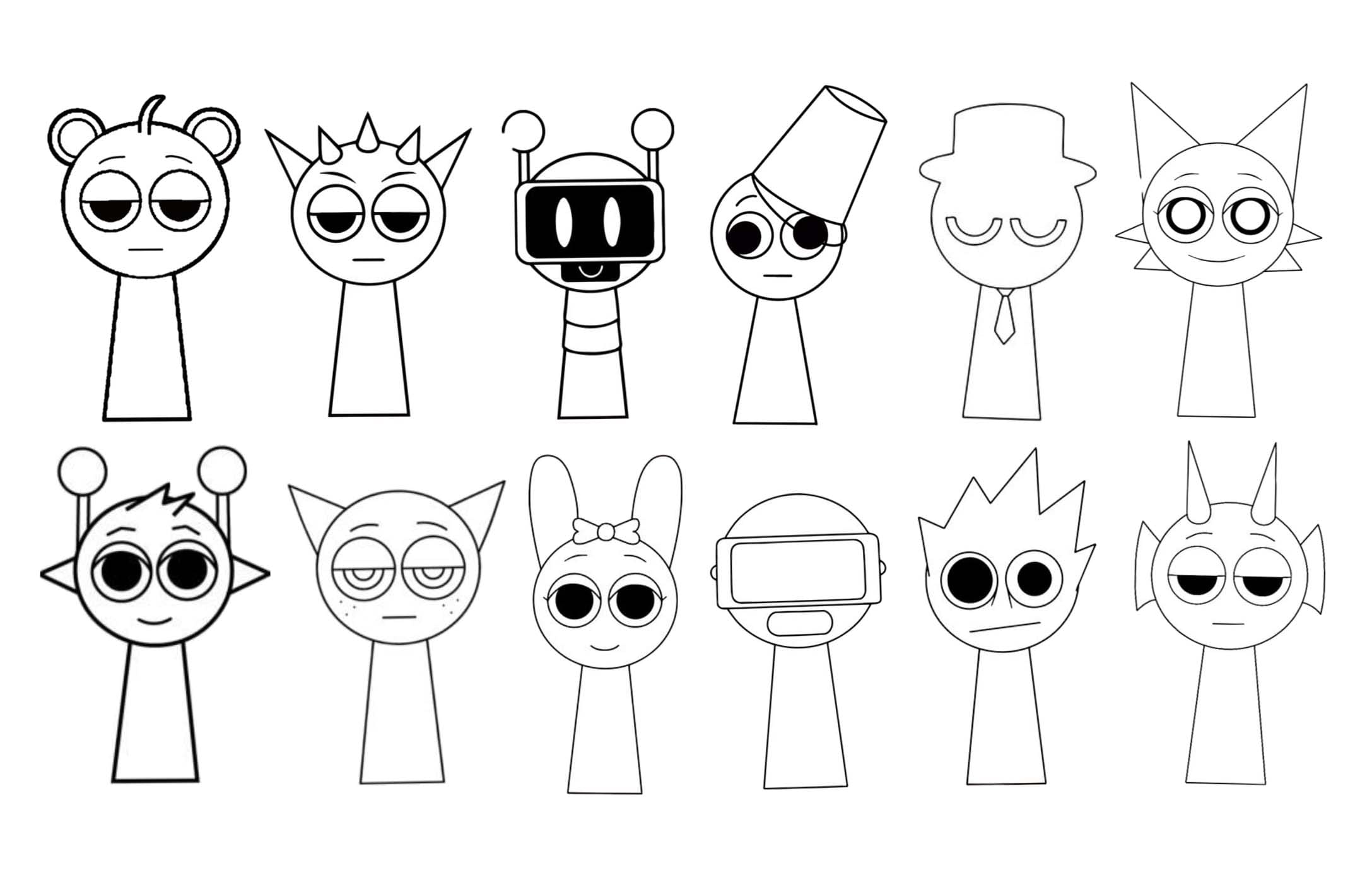 Incredibox Sprunki zdarma pro děti omalovánka