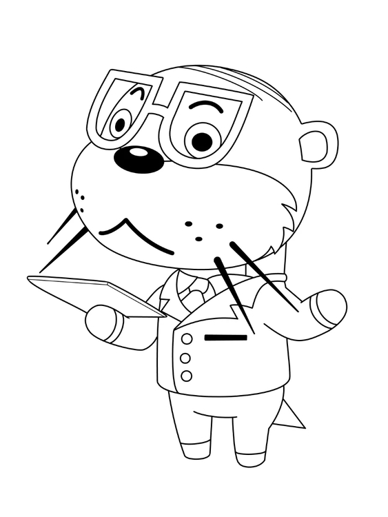 Nakreslete Animal Crossing pro děti omalovánka