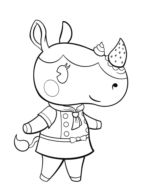 Nakreslete Animal Crossing snadný tisknutelné omalovánka