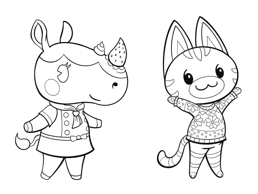 Nakreslete Animal Crossing tisknutelné omalovánka