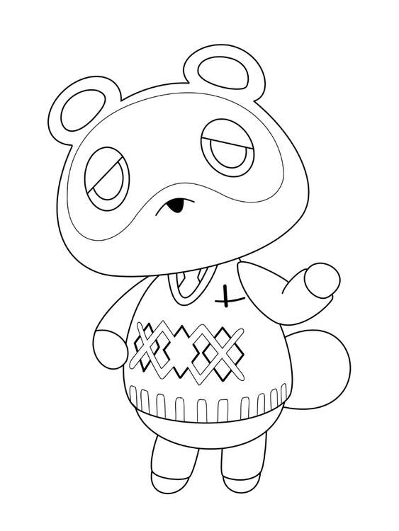 Nakreslete Animal Crossing základní tisknutelné omalovánka