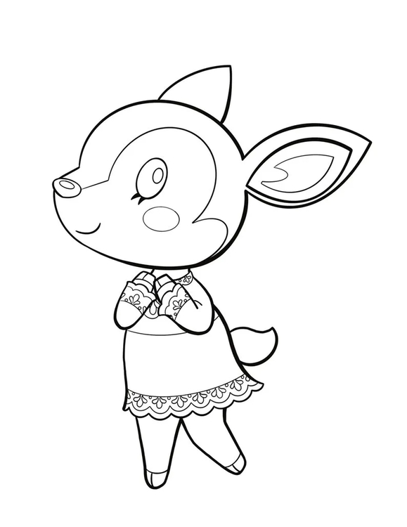 Nakreslete Animal Crossing zdarma prostý omalovánka