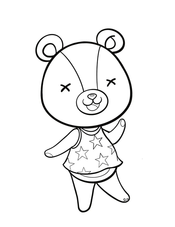 Nakreslete Animal Crossing zdarma základní tisknutelné omalovánka