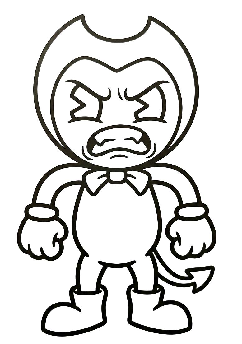 Nakreslete Bendy k vytisknutí zdarma omalovánka