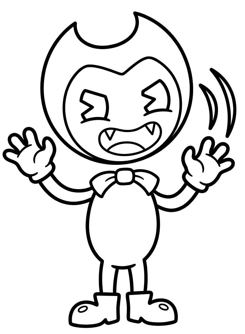 Nakreslete Bendy zdarma prostý tisknutelné omalovánka