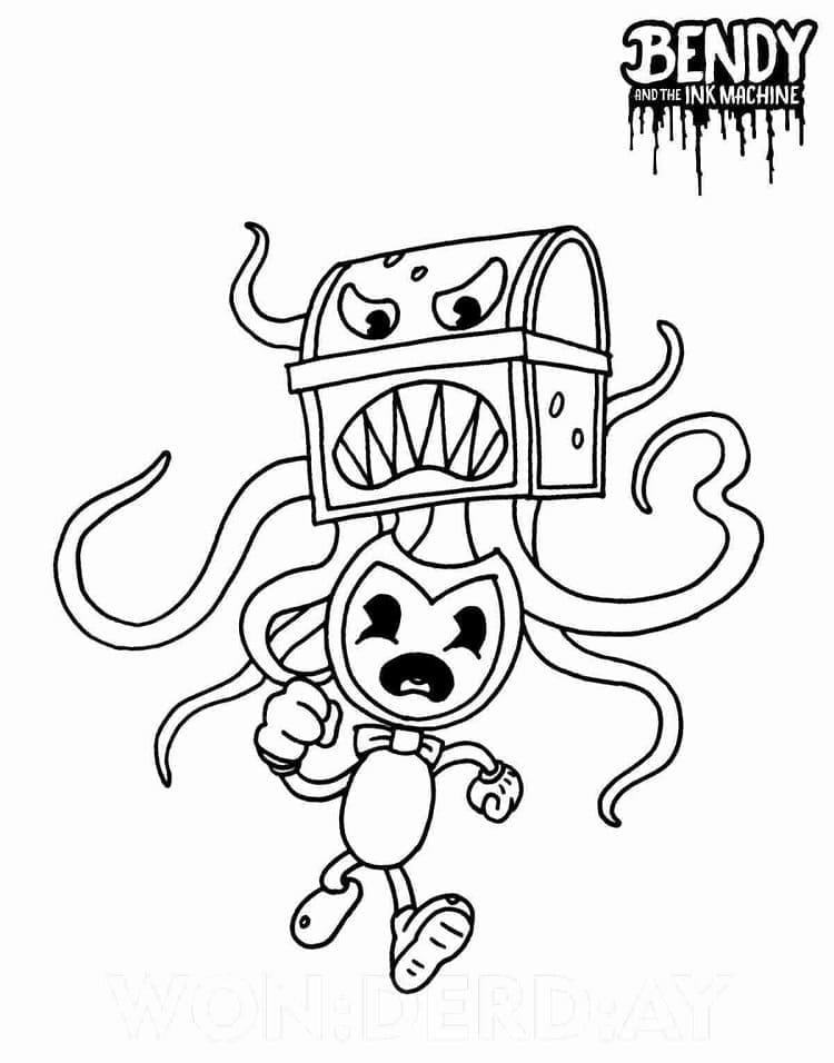 Nakreslete Bendy zdarma základní tisknutelné omalovánka