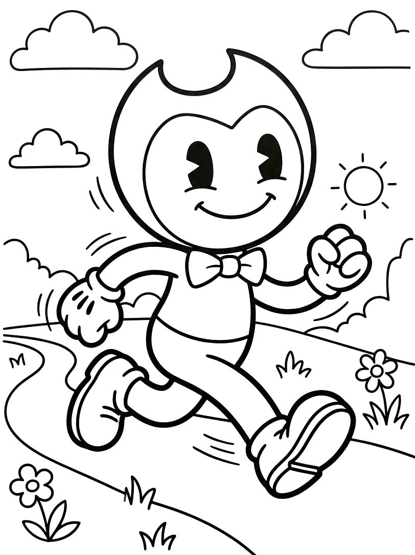 Nakreslete Bendy zdarma omalovánka