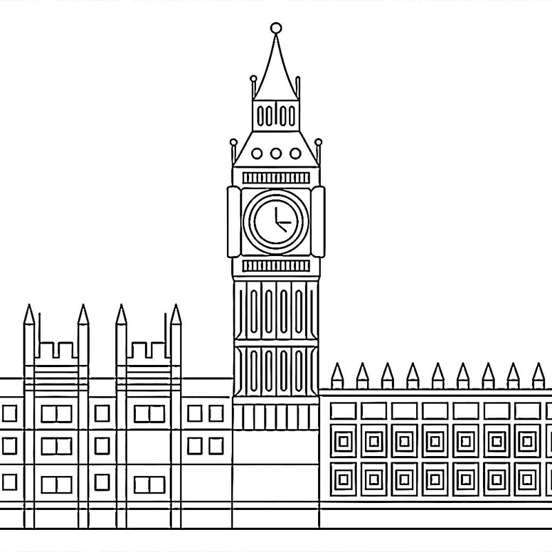 Nakreslete Big Ben snadný omalovánka