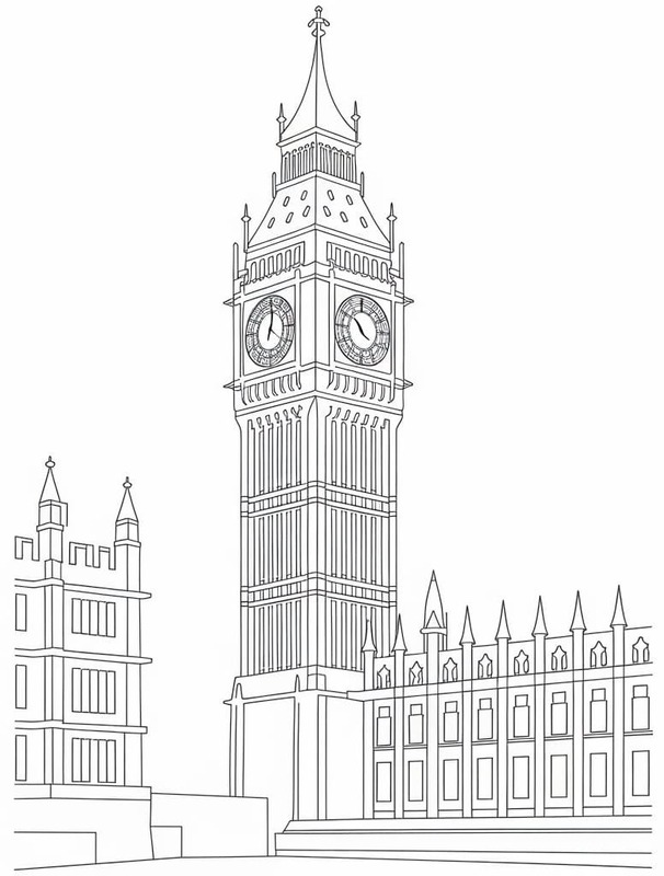 Nakreslete Big Ben základní omalovánka