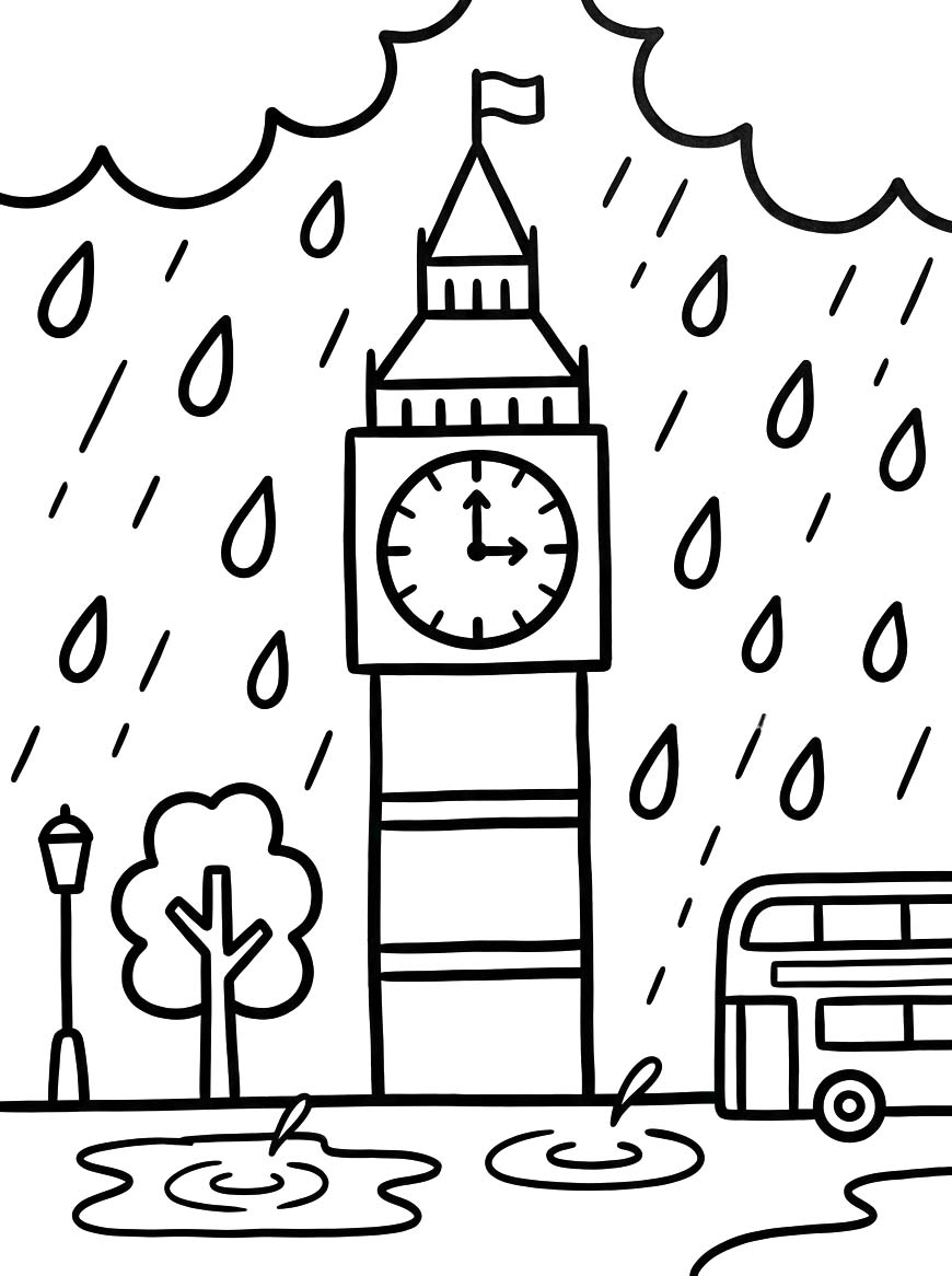 Nakreslete Big Ben zdarma snadný omalovánka