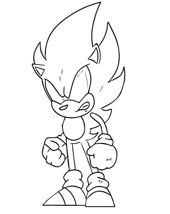 Nakreslete Dark Sonic k vytisknutí zdarma omalovánka