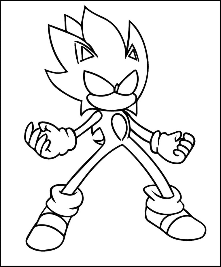 Nakreslete Dark Sonic snadný tisknutelné omalovánka