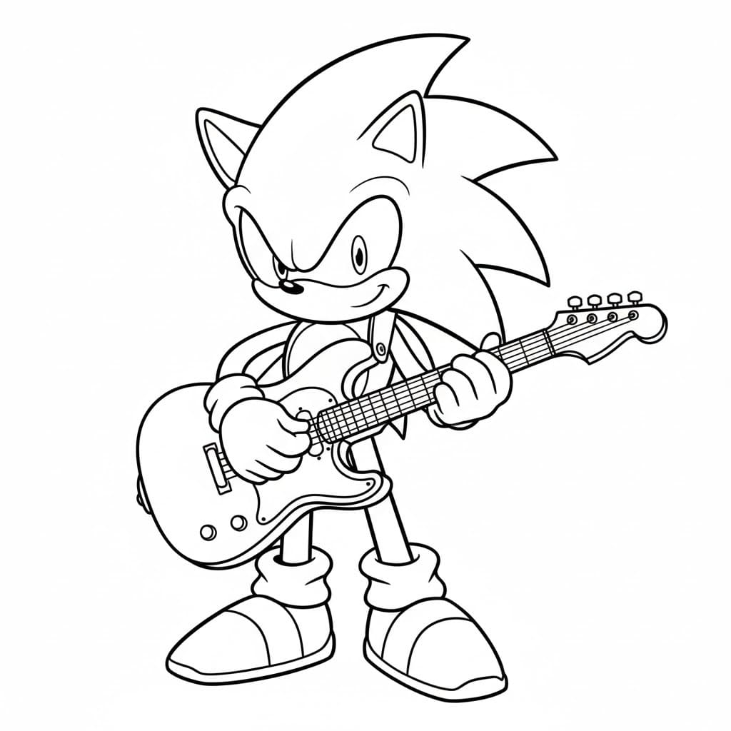Nakreslete Dark Sonic zdarma prostý tisknutelné omalovánka
