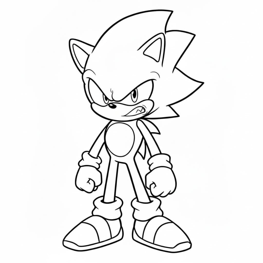 Nakreslete Dark Sonic zdarma snadný tisknutelné omalovánka