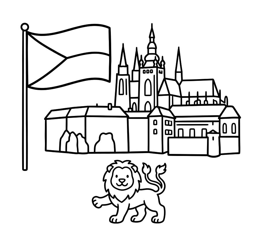 Nakreslete Den české státnosti zdarma pro děti omalovánka