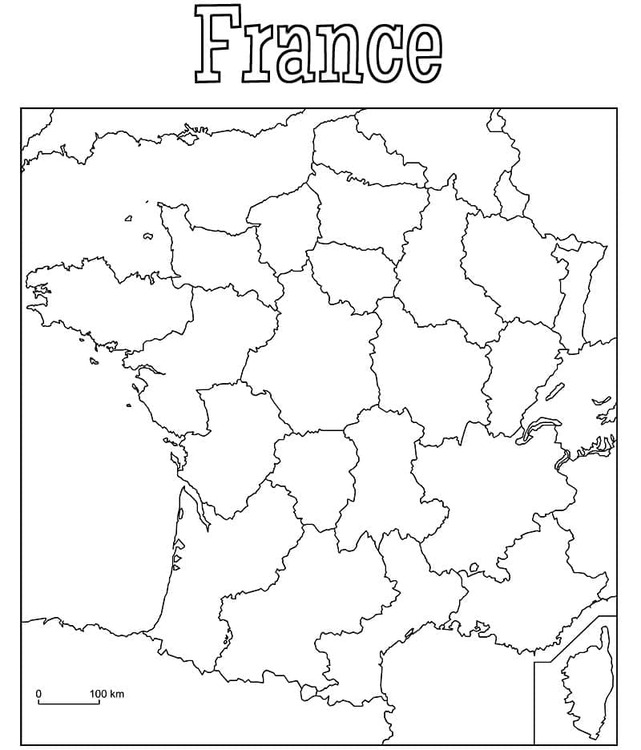 Nakreslete Francie zdarma základní tisknutelné omalovánka