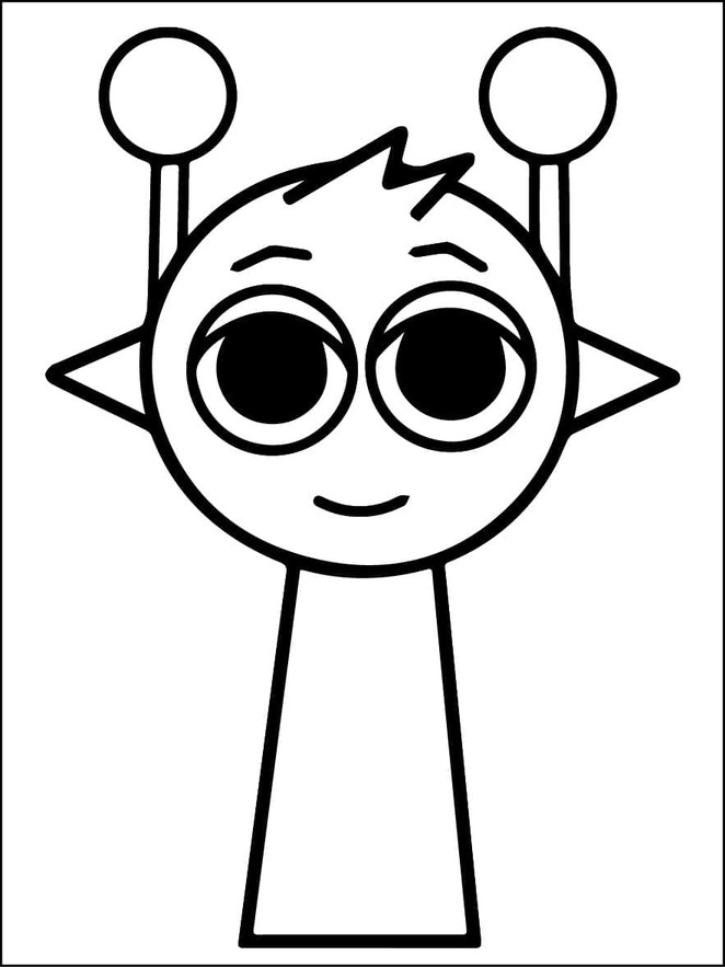 Nakreslete Incredibox Sprunki tisknutelné pro děti omalovánka