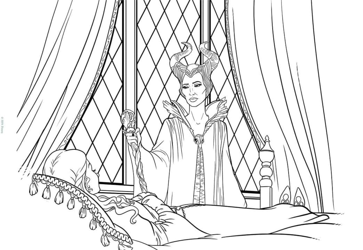 Nakreslete Maleficent tisknutelné pro děti omalovánka