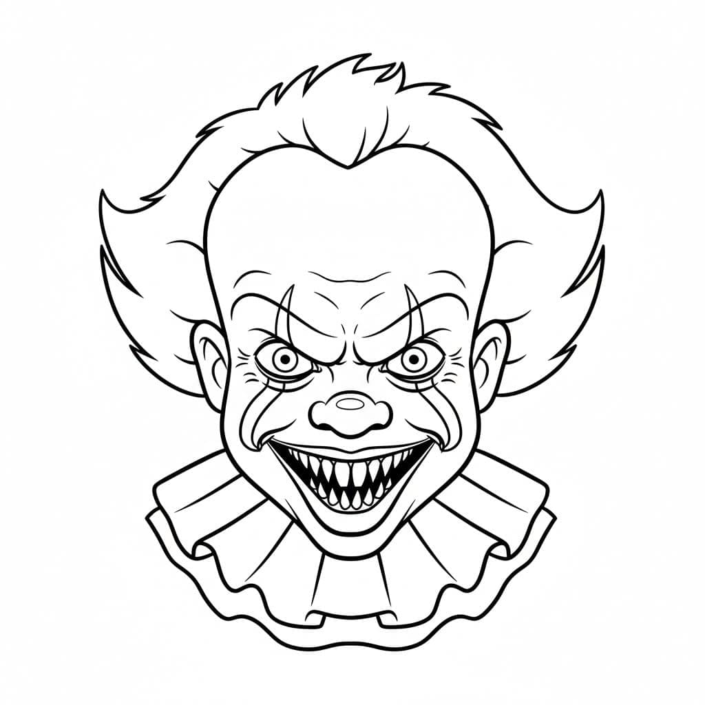 Nakreslete Pennywise k vytisknutí zdarma omalovánka