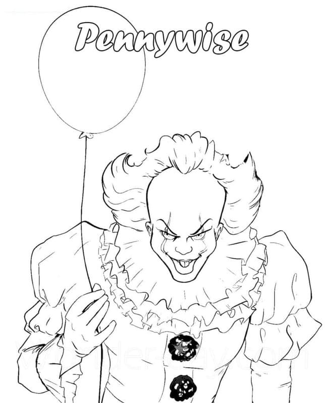 Nakreslete Pennywise pro děti omalovánka