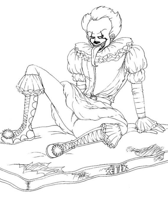 Nakreslete Pennywise snadný tisknutelné omalovánka
