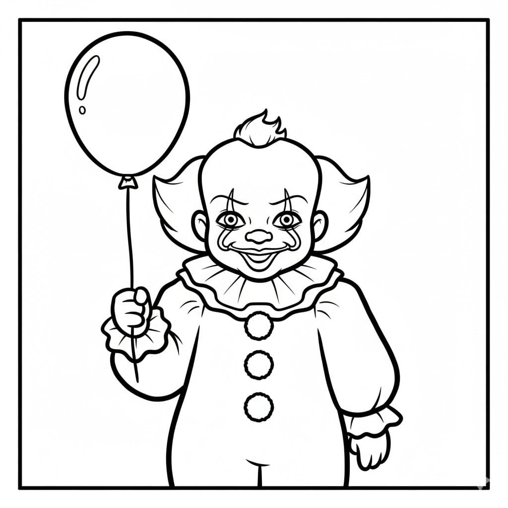 Nakreslete Pennywise tisknutelné pro děti omalovánka