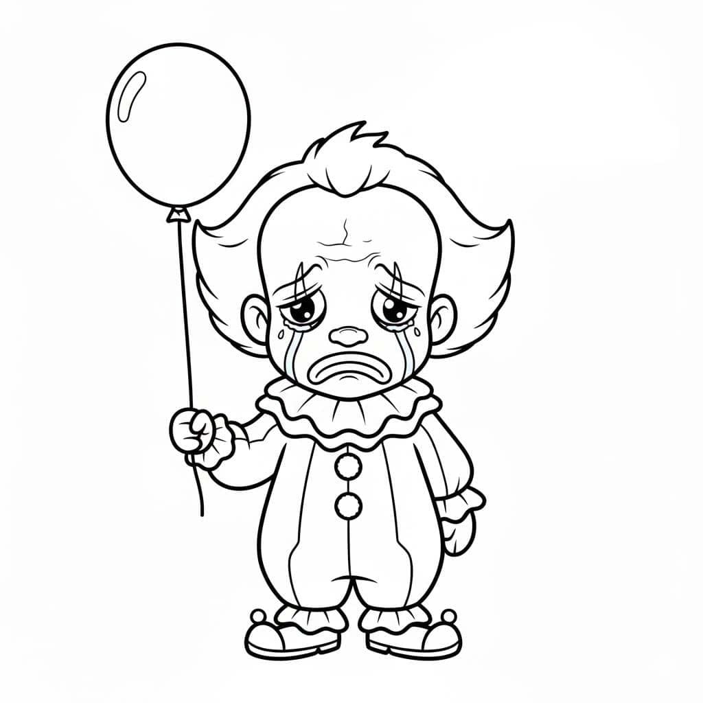 Nakreslete Pennywise zdarma snadný tisknutelné omalovánka
