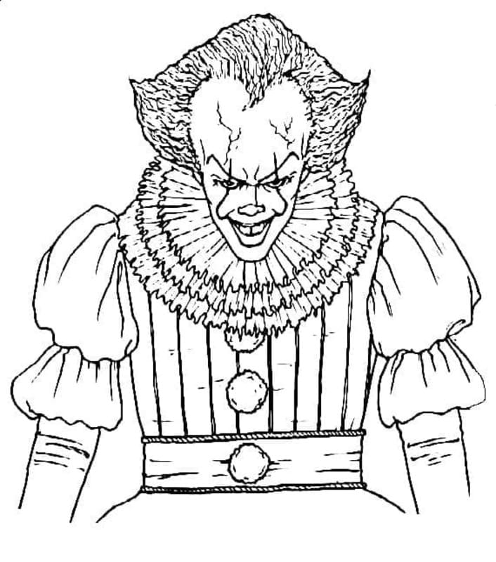 Nakreslete Pennywise zdarma snadný omalovánka