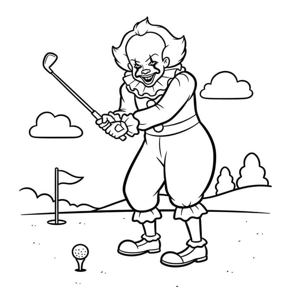 Nakreslete Pennywise zdarma základní tisknutelné omalovánka